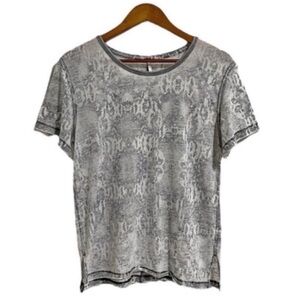Free People T-Shirt Snakeskin Burnout Print Size XS Lightweight Boho